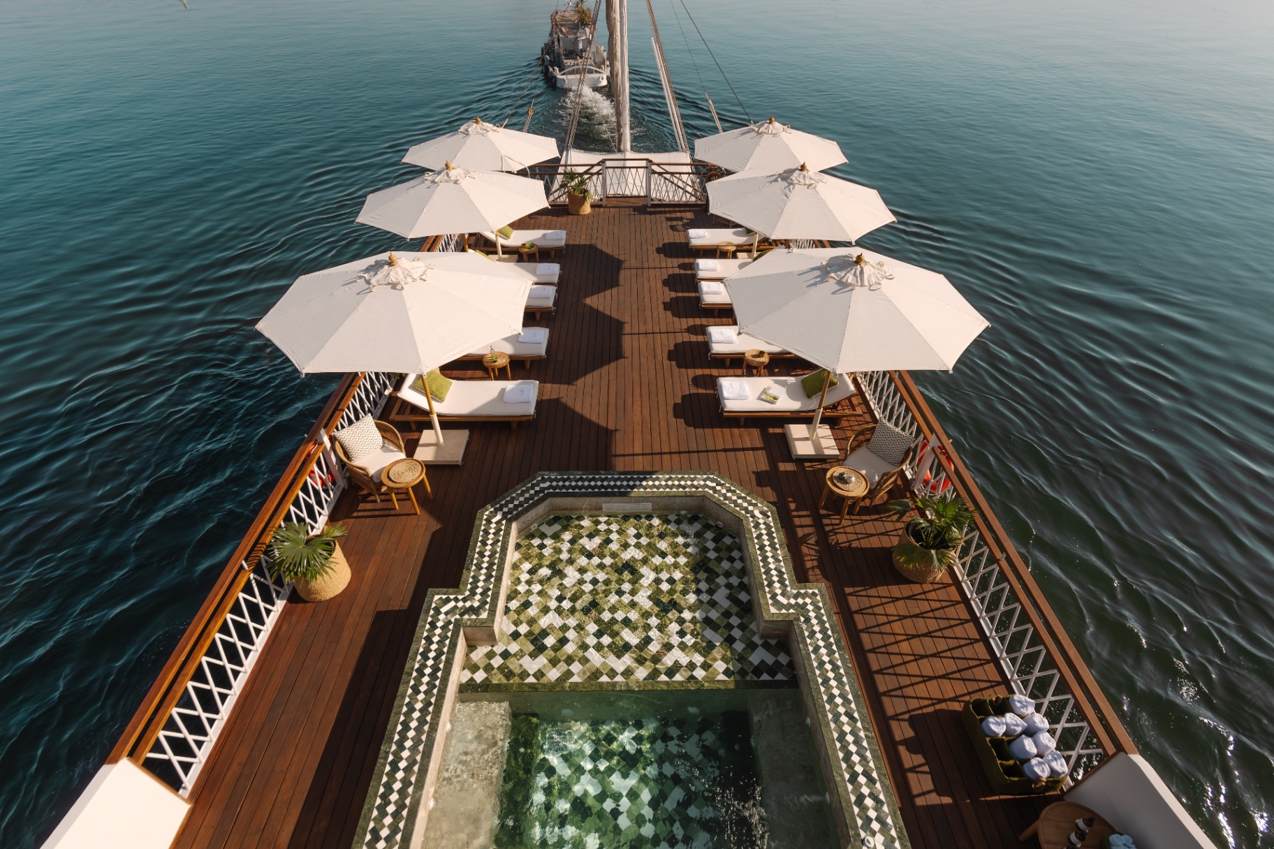 Luxury Nile cruise at sunset