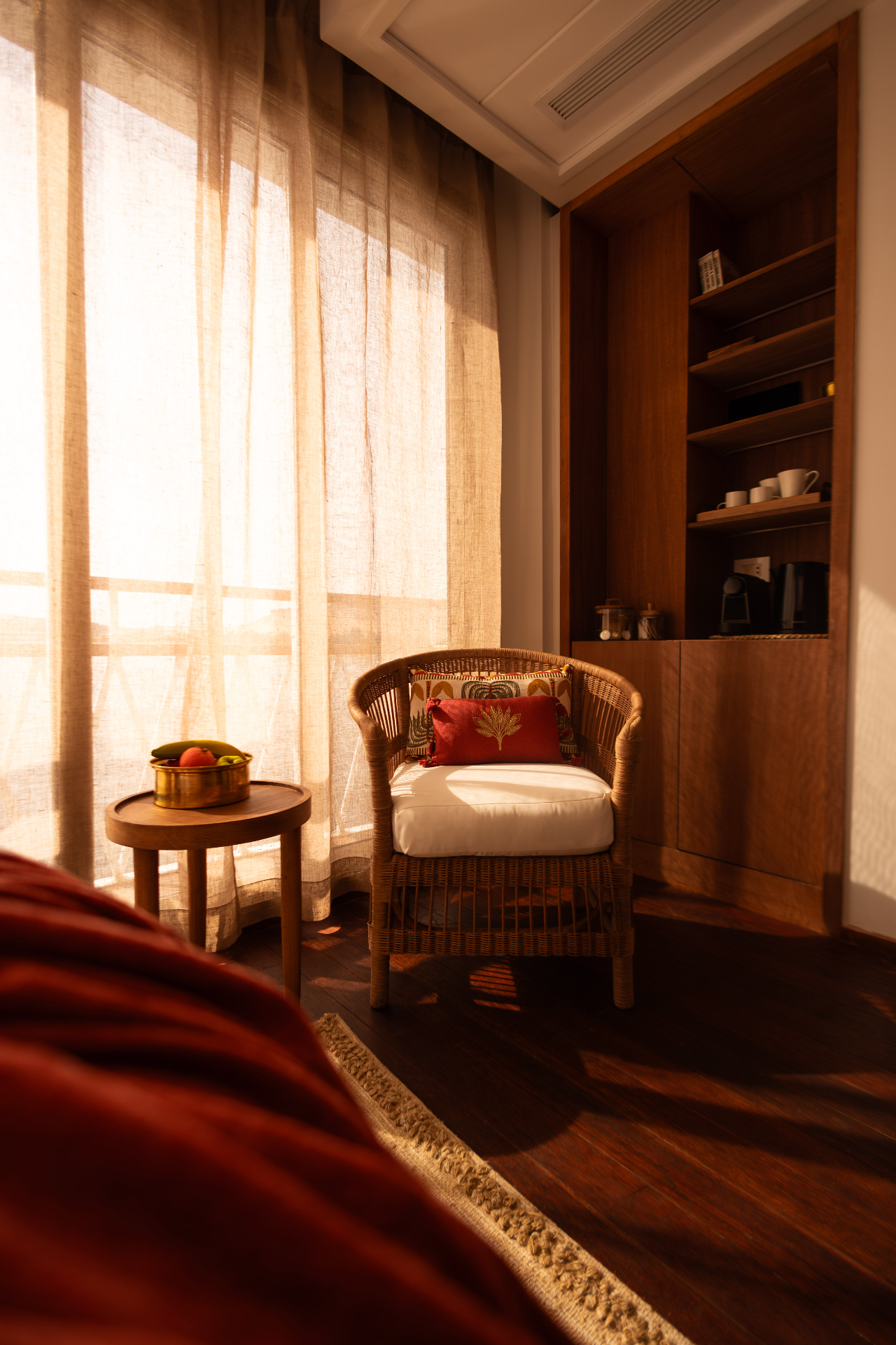 A River Cabin, sheer linen and morning light